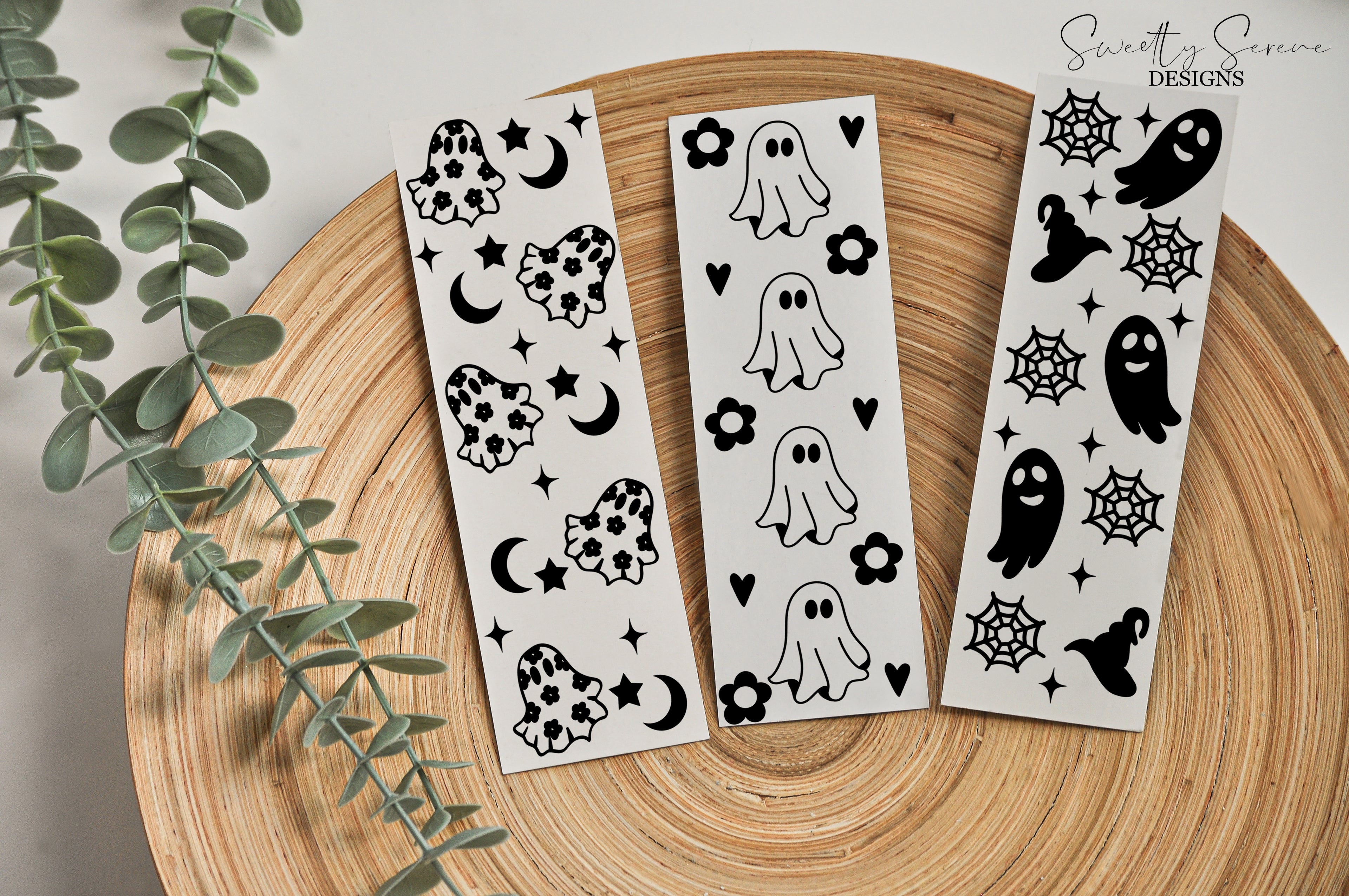 Black and White Halloween Bookmarks