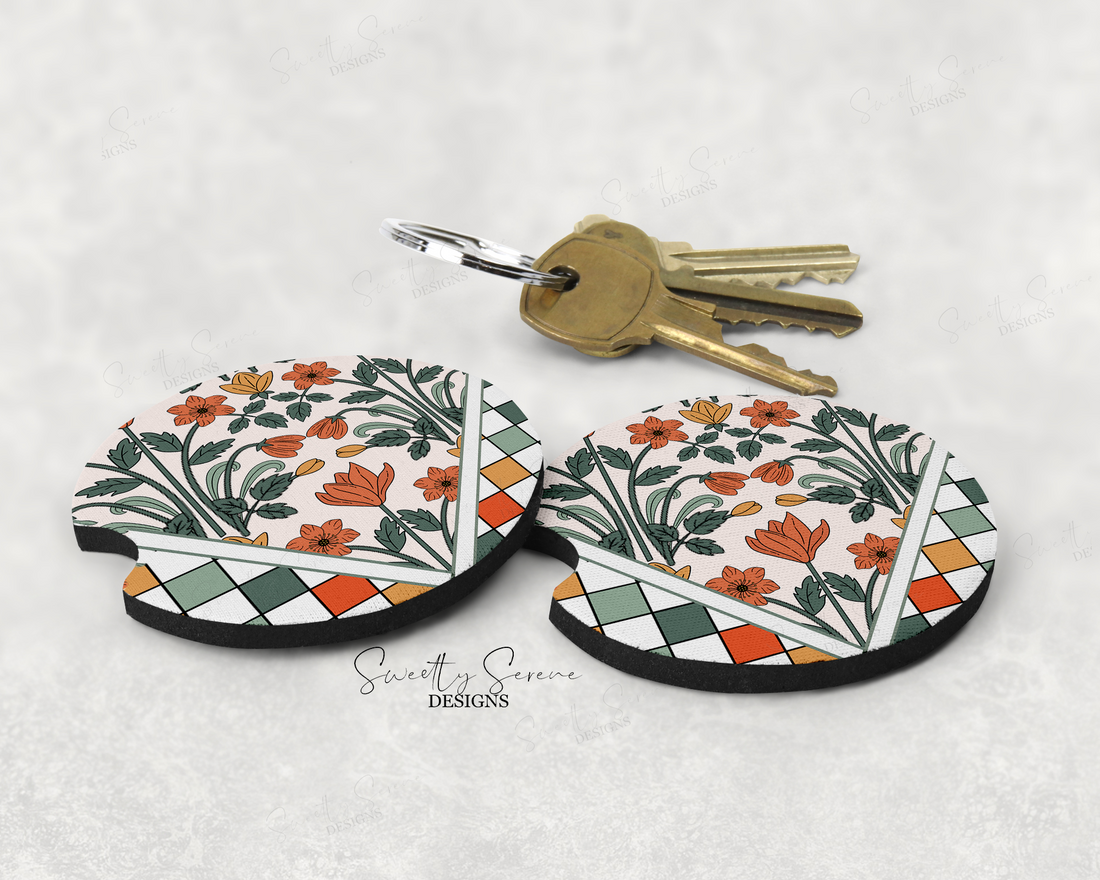 Boho Floral Car Coaster