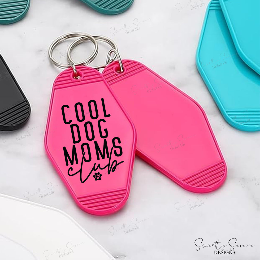 Cool Dog Moms Club Motel Keychain