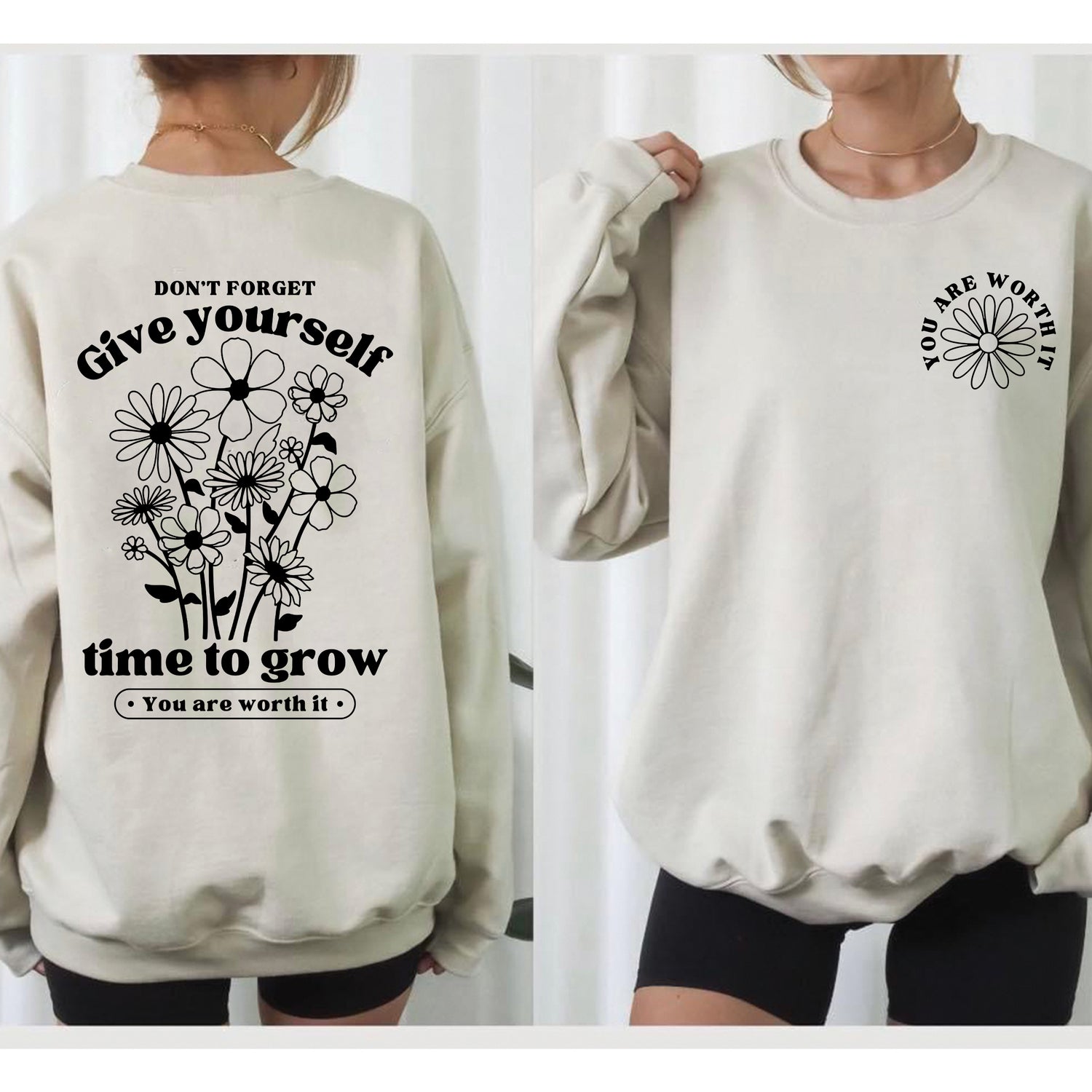 Give yourself time to grow Grey Size LARGE