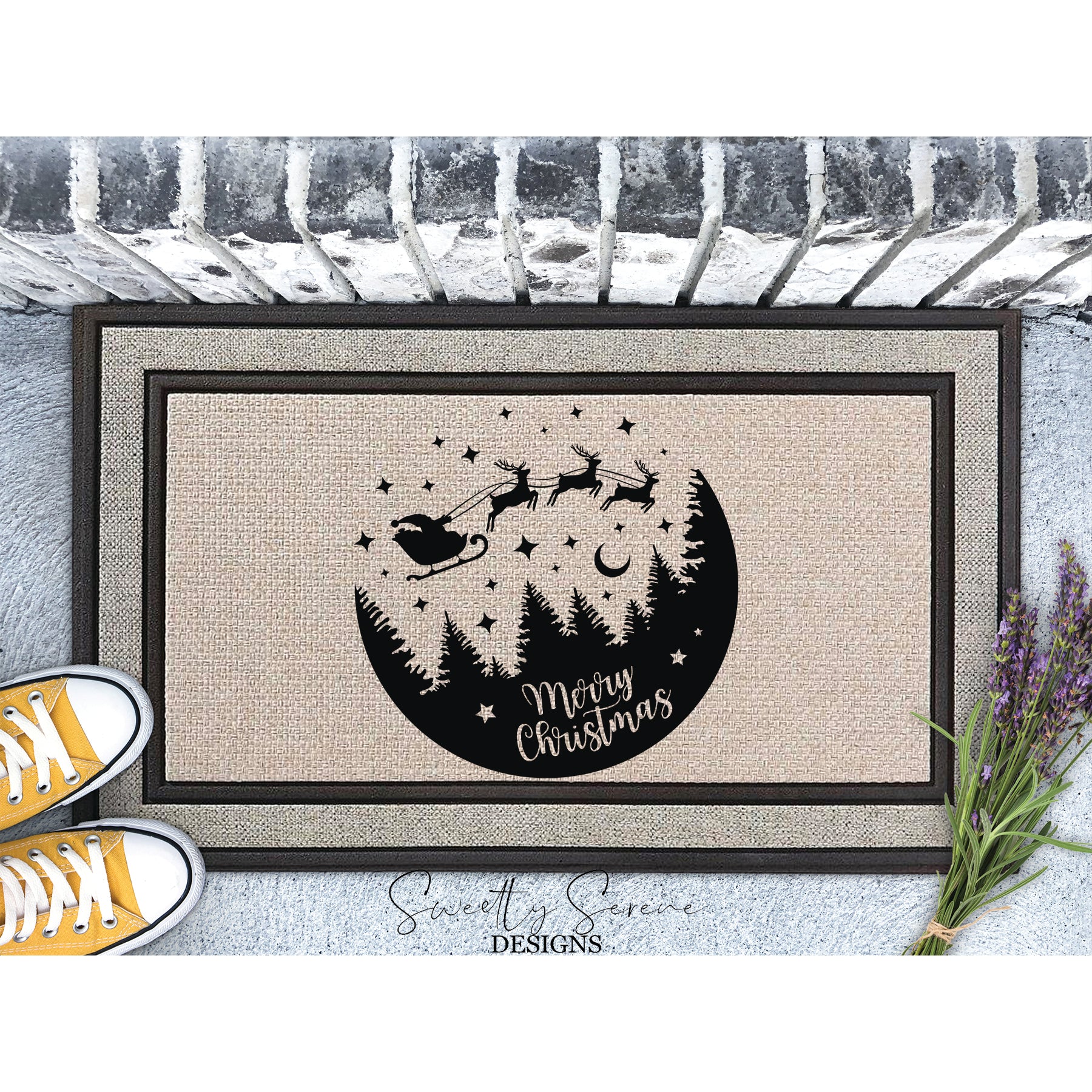 Merry Christmas Globe Doormat