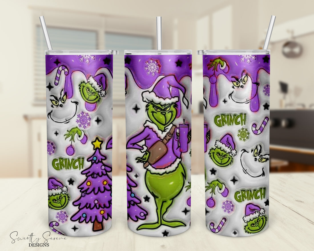 Grinch purple Tumbler