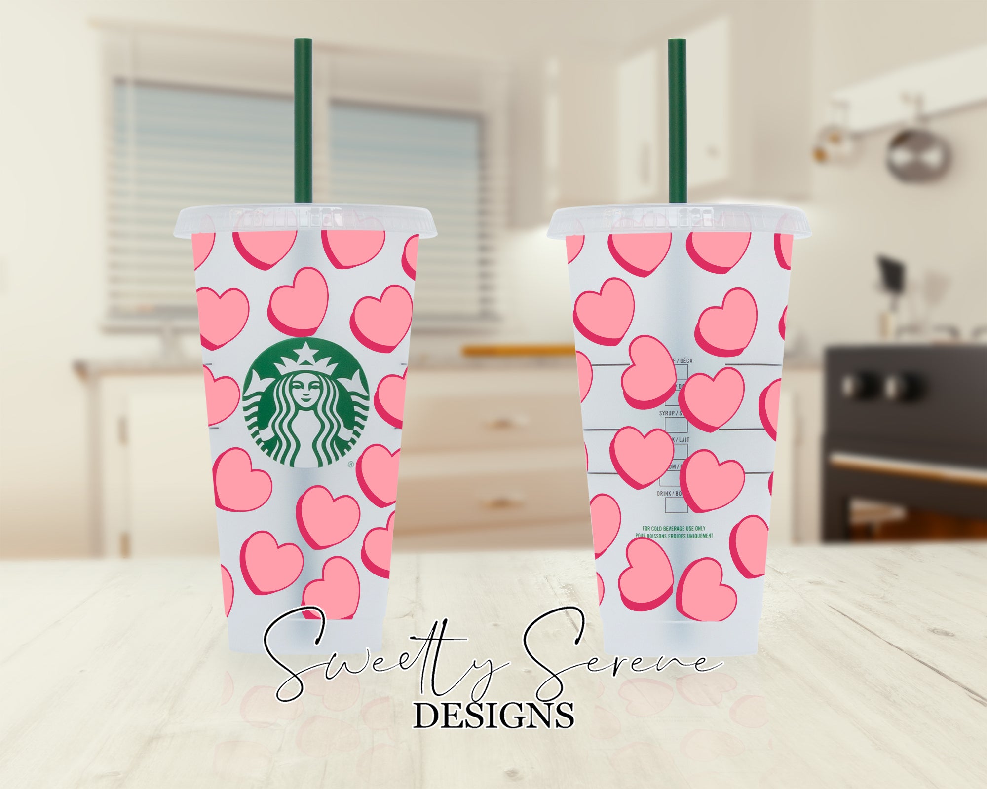 3D Hearts Starbucks Cold Cup