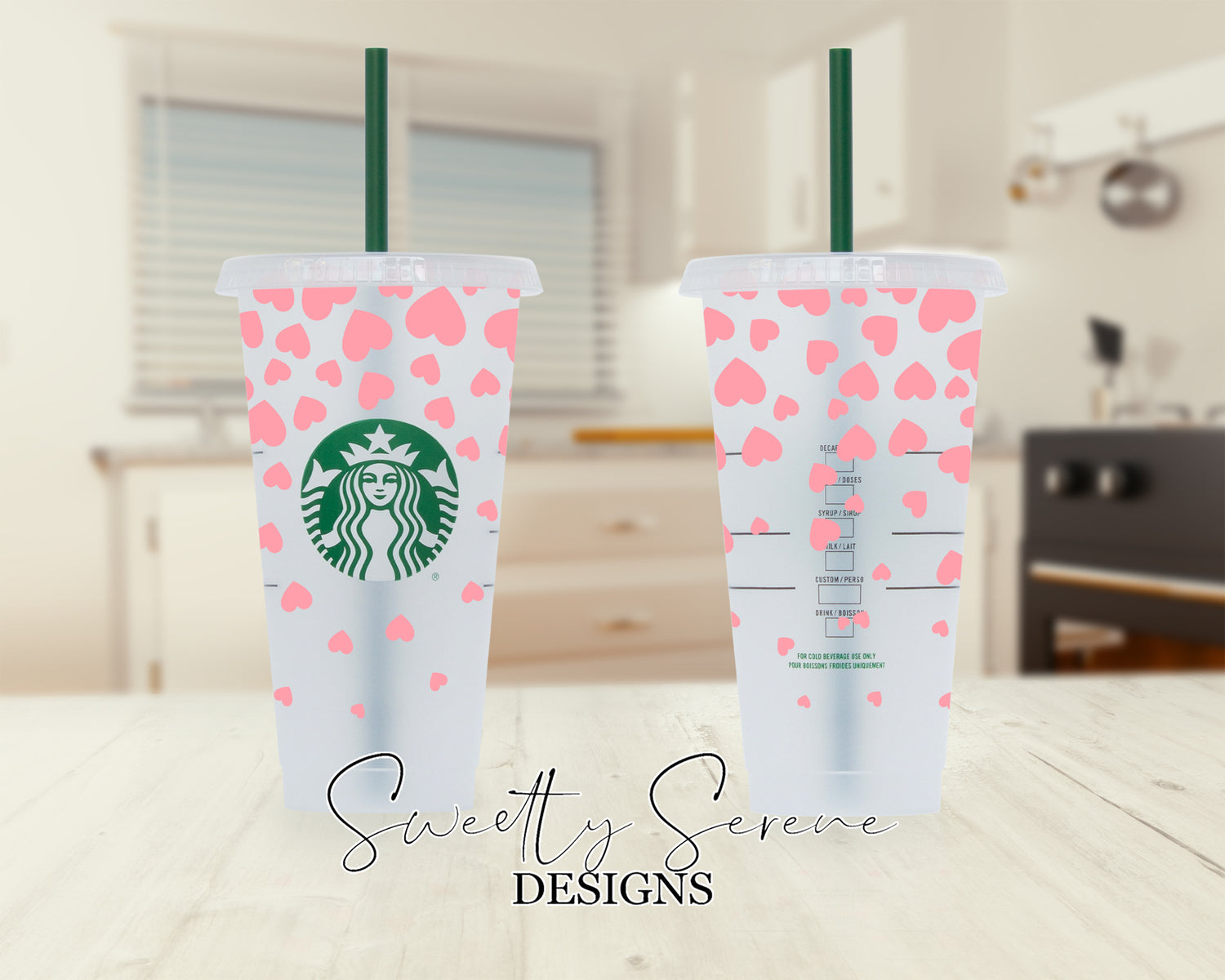 Top Ombre Hearts Starbucks Cold Cup