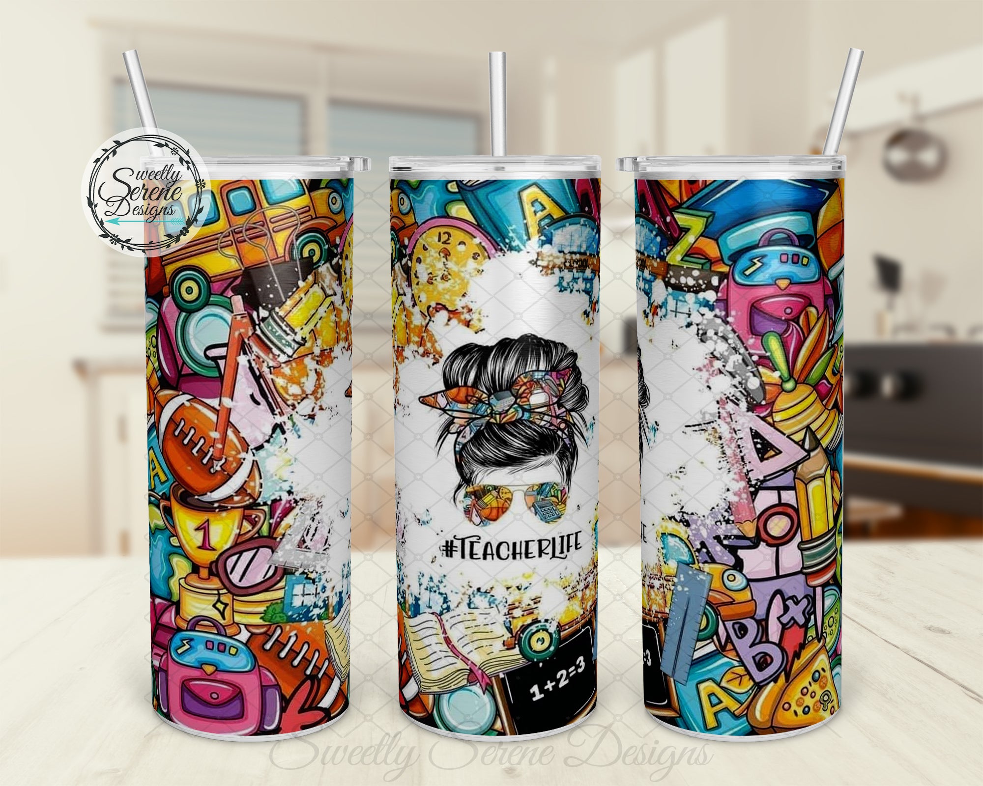 Teacher Life Collage - 20oz Skinny Tumbler