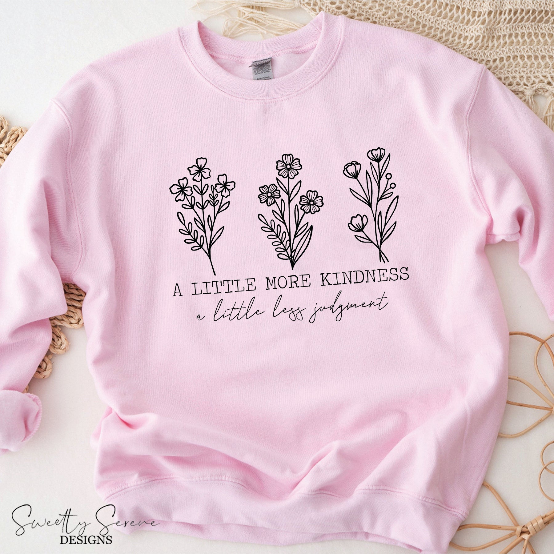 A little more kindness a little less judgement Boho floral flowers