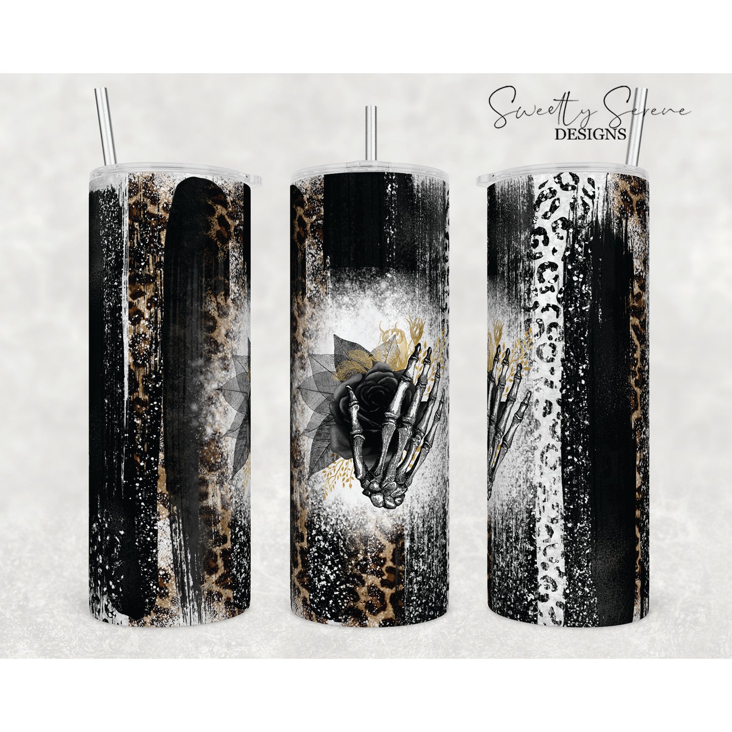 Dark animal print skeleton 20oz Skinny Tumbler