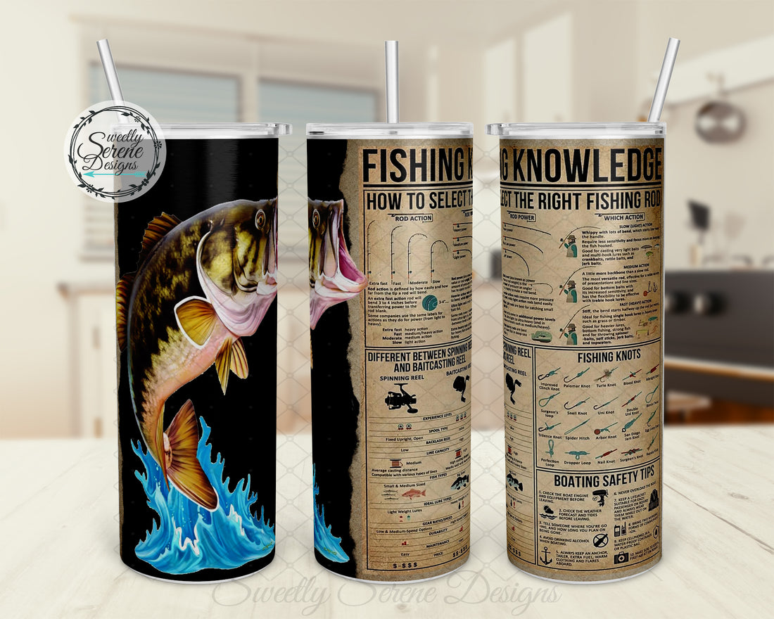 Fishing Knowledge - 20oz Skinny Tumbler