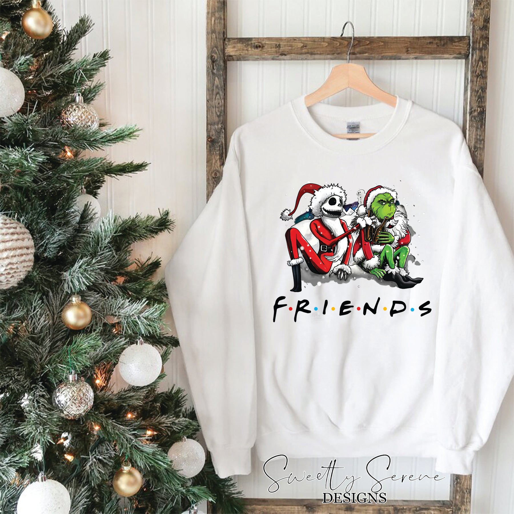 Grinch Jack skeleton Friends Christmas Sweater