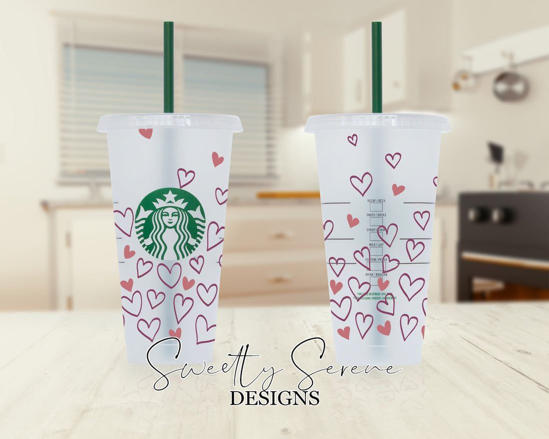 Confetti Hearts Starbucks Cold Cup