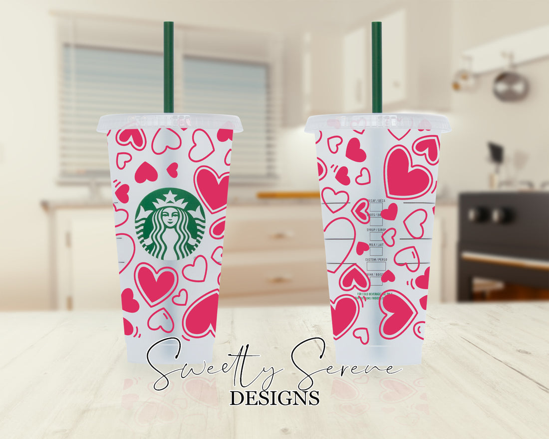 Hearts Starbucks Cold Cup