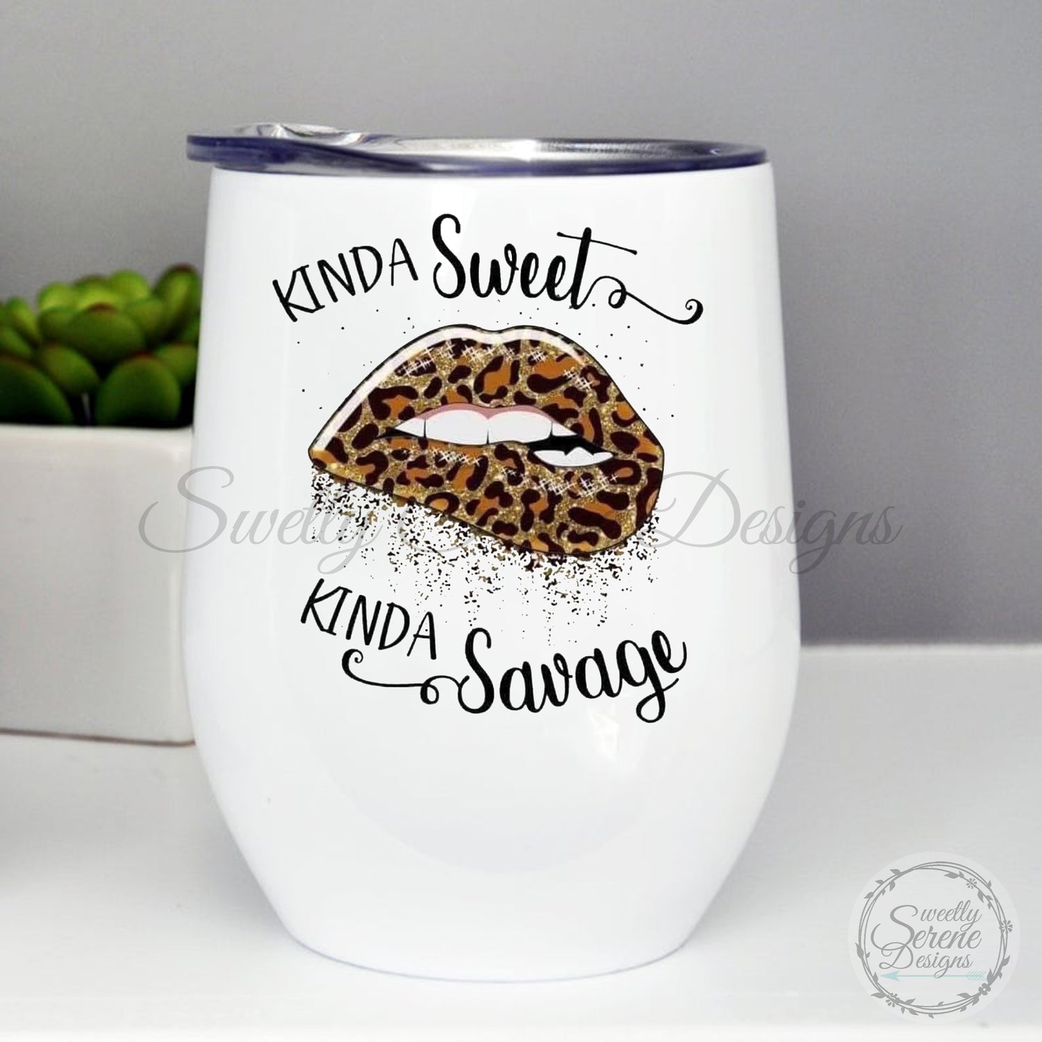 Kinda sweet kinda savage - 12oz Stainless Steel Tumbler