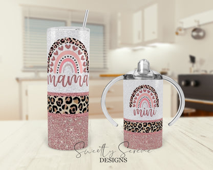 Mama and Mini Valentines Rainbow tumbler set