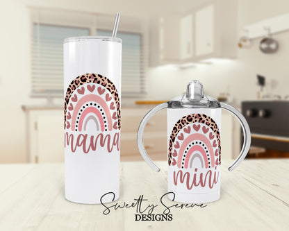 Mama and Mini rainbow tumbler set