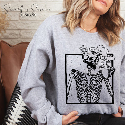 Skeleton coffee crewneck