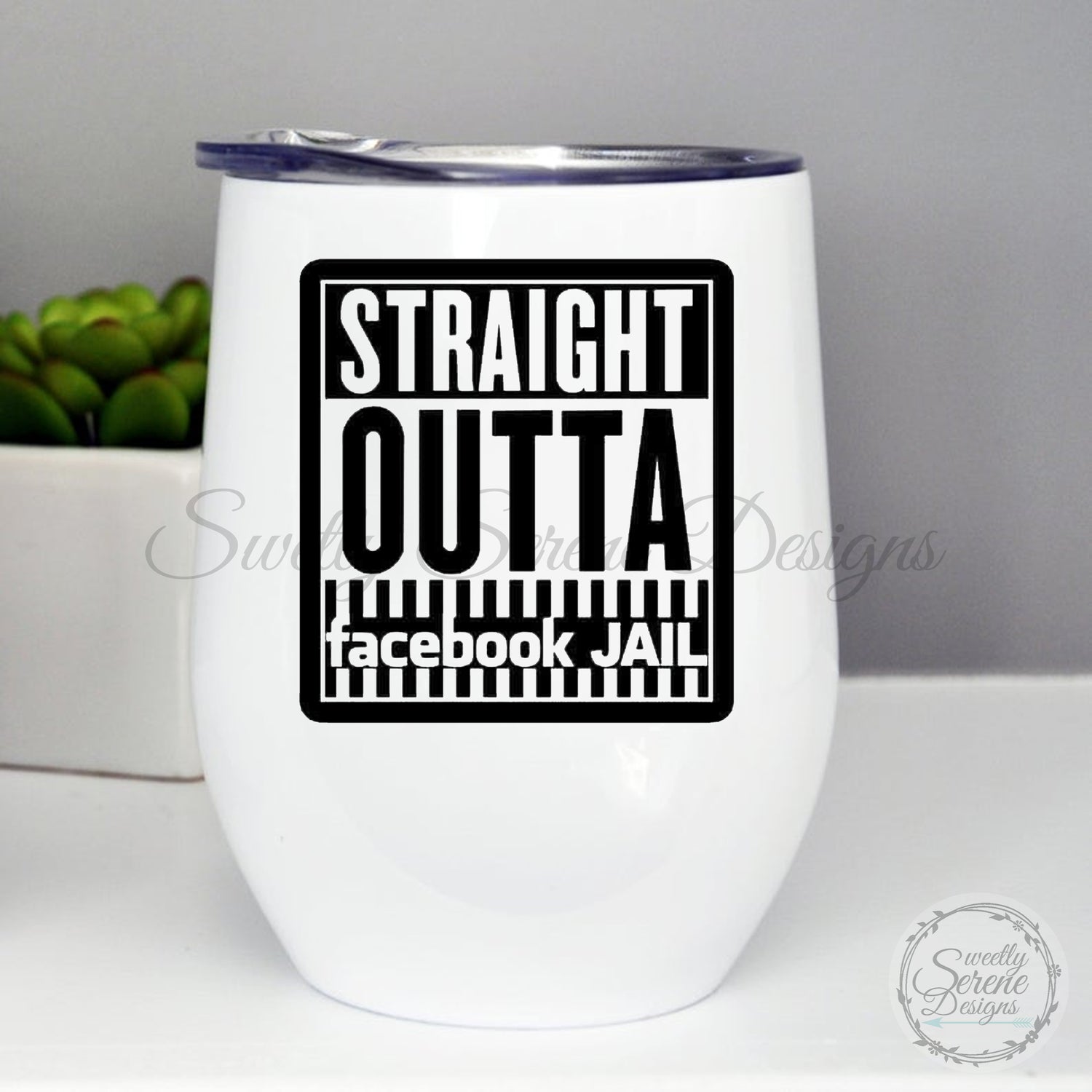 Straight outta facebook jail - 12oz Stainless Steel Tumbler