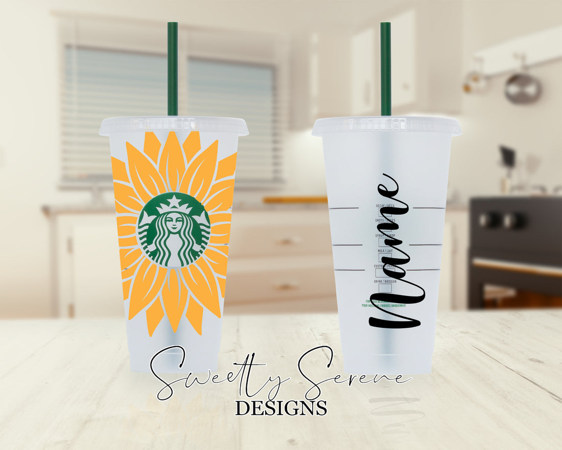 Sunflower Starbucks Cold Cup