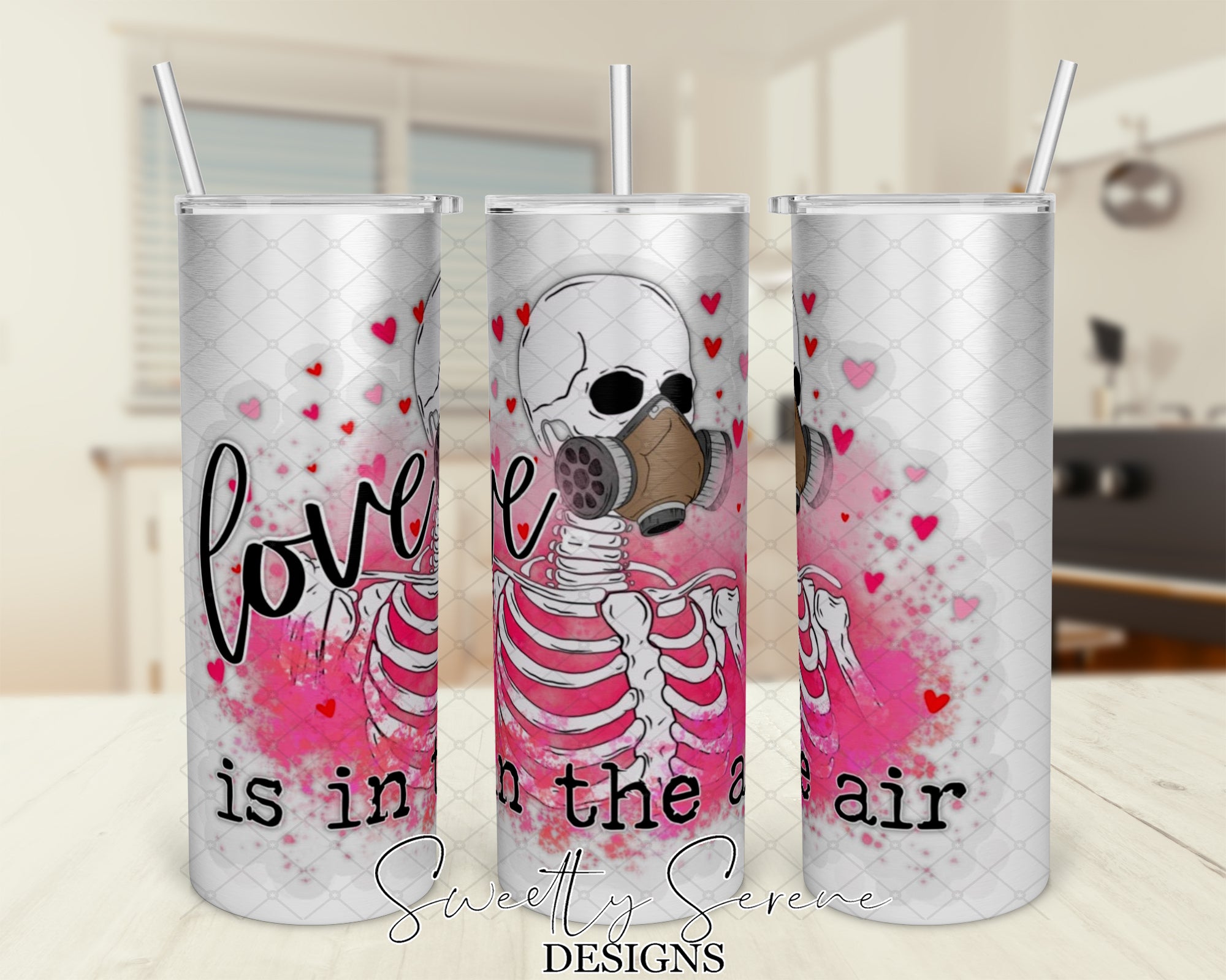 Love is in he air Valentines Day - Skinny Tumbler