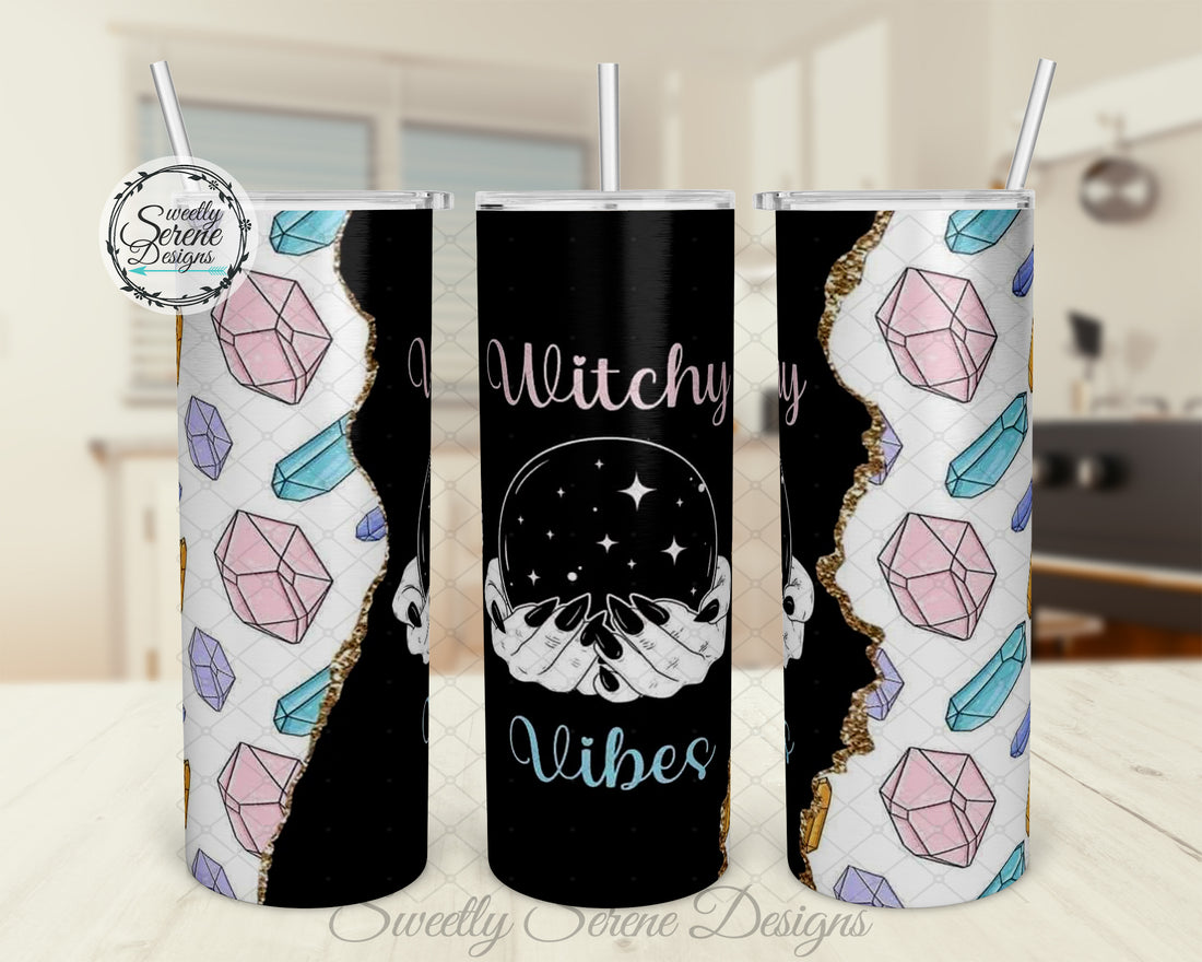 Witchy Vibes Crystals - 20oz Skinny Tumbler