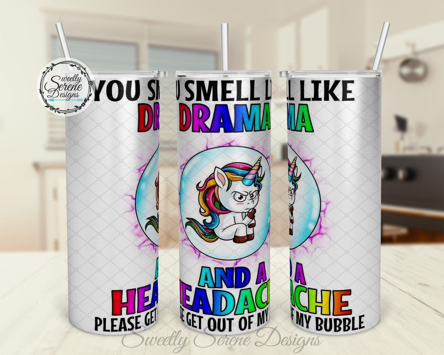 You smell like drama and a headache please get out of my bubble - 20oz Skinny Tumbler